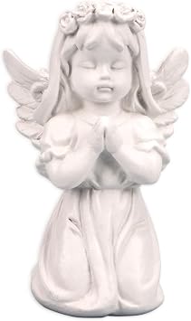1Pcs Sweet Resin Praying Angel Statue 4.3 Inches Girl Angel Figurine Beautiful Kneeling Angel Sculpture for Home Office and Garden Decor