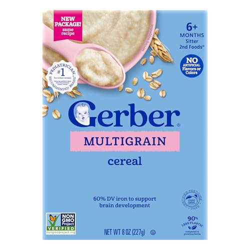 GERBER CEREAL FOR BABY GRAIN AND GROW 2nd Foods Non GMO MultiGrain 5x8oz