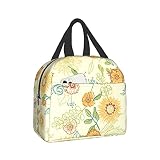 Lunch Bag Cute Sunflower Yellow Insulated Lunch Box Reusable Lunch Bags Meal Portable Container Tote