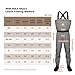 WIN.MAX Chest Fishing Waders for Men and Women, 3-Plyer Nylon Waterproof Lightweight Waders with 4mm Neoprene Stockingfoot (2XL)