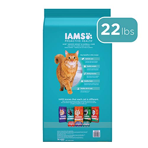 Iams Proactive Health Adult Indoor Weight Control & Hairball Care Dry Cat Food With Chicken & Turkey Cat Kibble, 22 Lb. Bag #TOP2