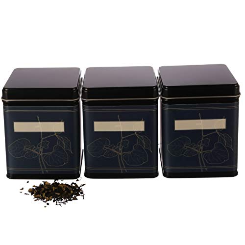 Miniatura 5 de Dosenritter 6x Lata Clásica Rectangular Para Té, De Metal, Estanca, Apilables, Incluye 6 Etiquetas Florales Adhesivas, Para 140g Earl Grey 9,8 X 7,6 X 7,6 Cm Alxanxp O Como Tarro Para Especias