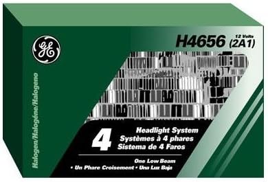 6 Pack GE Lighting H4656 Automotive Low Beam Light Sealed Beam Halogen Headlight Bulb (18533) 1 Lamp per Box