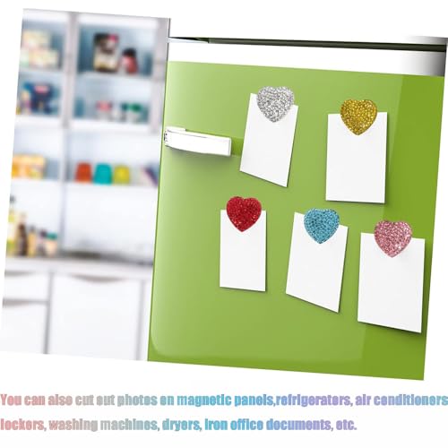 4Pcs Imanes de Refrigerador Corazón Brillantes con Diamantes miniatura 4
