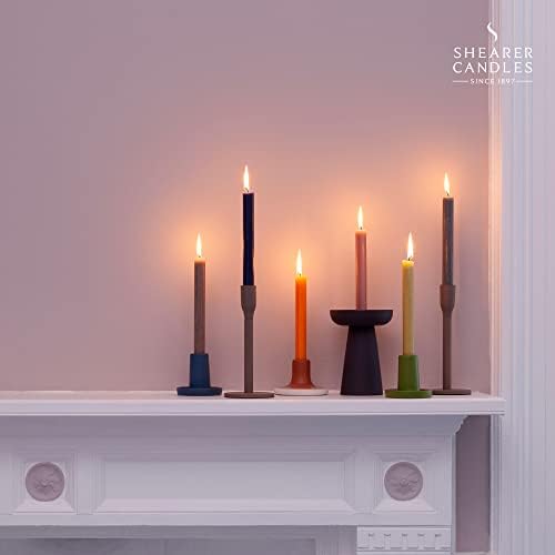 Shearer Candles Navy - Dinner Candles - 8 inch - Unscented Dinner Candles - 8 Hour Burn Time - 20 Pack