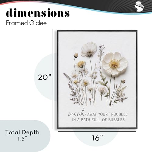 Impression giclée fleurs pressées Stupell Industries cadre noir 50x40 cm