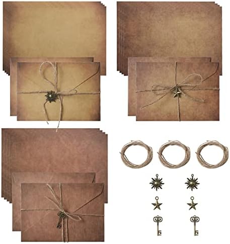 Conjunto de 30 envelopes e papel antigos, 16,3 x 11,4 cm, 6 envel...