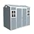 Yozma 1 Doors 8x4ft Resin Outdoor Storage Shed with Double Doors & Two Windows-Weather-Resistant Grey Garden Shed for Tools, Equipment, and Outdoor Storage (White, 4x8ft)