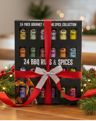 24x Rubs Spices for Cooking | BBQ Gifts for Men | Herbs, Spices & Seasonings| Christmas Gifts for Men | Cooking Gifts for Men Women Presents| Spice Gift Set | Chef Gifts | House Warming Gifts New Home