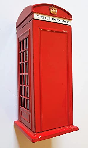 2 UR DOOR Rote Telefonzelle Spardose, Bank-Souvenir, Zinkdruckguss, London-Souvenir mit Union Jack, Sammlerstück mit leicht zugänglicher Kappe für Kinder und Erwachsene, unverwechselbare Größe: 14 x 6