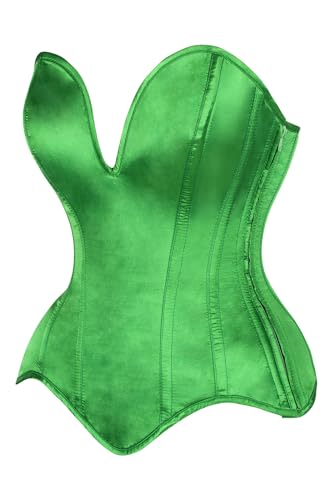 Image of Daisy Corsets Satin Overbust Corset Top for Women. Lingerie, Bustier, and Plus Size. Steel Boned Cincher - Zipper and Lacing