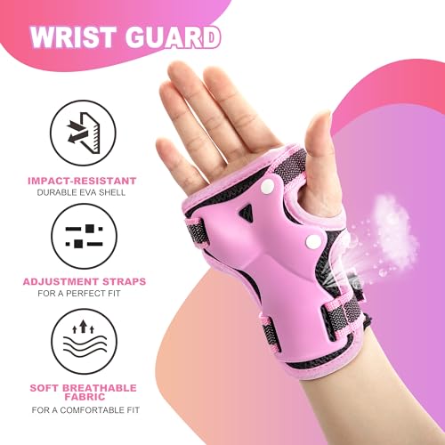 2PM SPORTS Knee and Elbow Pads Set with Wrist Guards for Kids Girls Boys - image 5