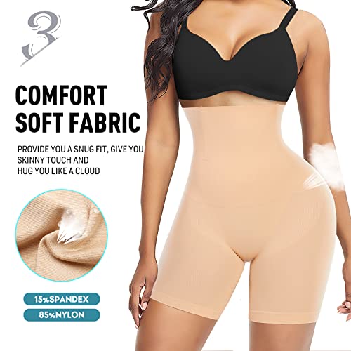 Shapewear Shorts For Women Tummy Control High Waisted Body Shaper Seamless Shaping Slip Shorts Under Dresses（B# Nude,S） #TOP4