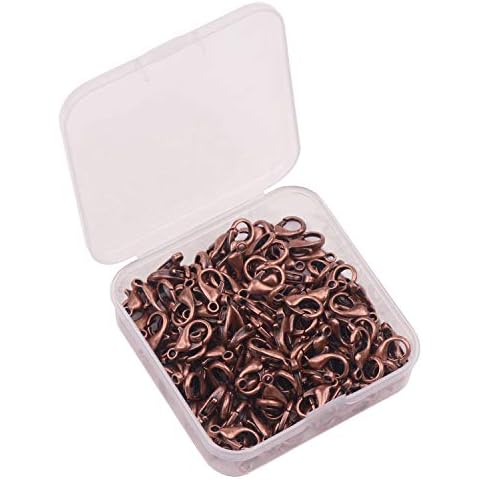 YAKA 100pcs Red Copper Lobster Clasps Cover