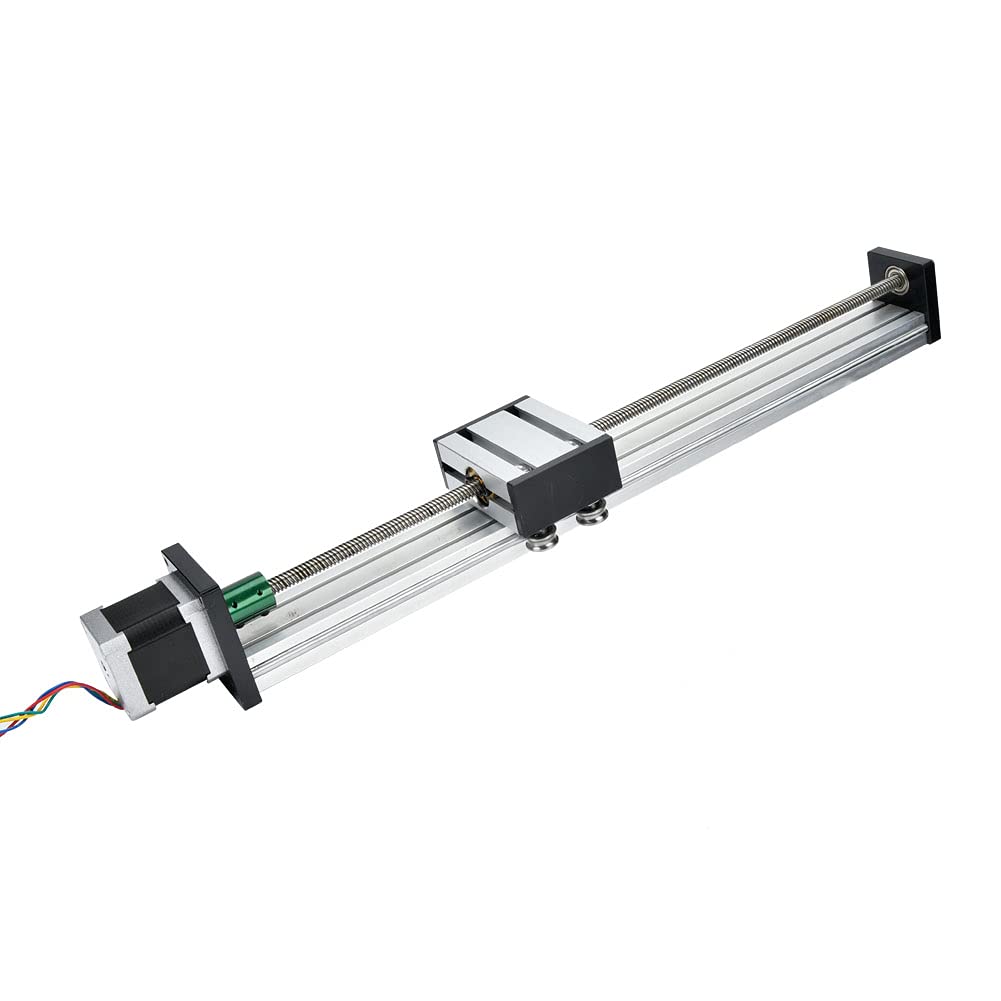 Śruba śrubowa Xtevu, 0808 Pojedyncza linia szkiełkowa z 57 silnikiem, aluminium stopu z aluminium Trapezoidalny Poradnik do CNC i automatyzacja (0808 Tornillo, rango efectivo 300)