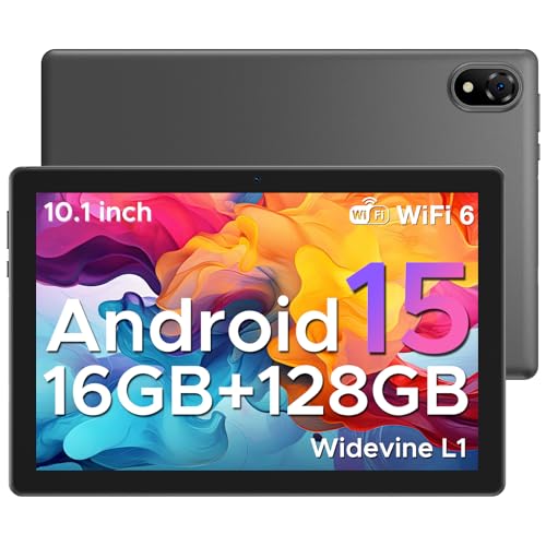 DOOGEE U10 Android 15 Tablet with 10 inch,16GB RAM + 128GB ROM (2TB TF), WiFi 6 Kid Tablets with 5060mAh, 3.5mm Jack,Widevine L1, 8MP + 5MP, BT 5.0,OTG