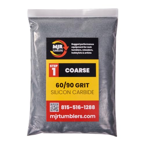 60/90 Grit Silicon Carbide Rock Tumbler Grit, Extra Coarse Stage 1 Rock Polishing Grit, 4 lb Stone Polishing Compound for Rotary &amp; Vibratory Tumblers, Lapidary Supply
