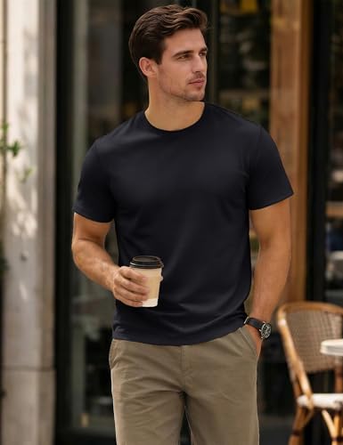 Image of MAGCOMSEN Mens T-Shirts Short Sleeve UPF 50+ Lightweight Moisture Wicking Basic Crewneck Casual Summer Cooling T Shirt