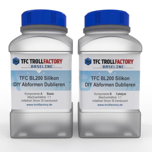TFC Baseline 200 Shore 35 1:1 - Silicona translúcida de alta resistencia para proyectos exigentes, inodoro, de -60 °C a +250 °C