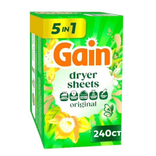 Gain Dryer Sheets Laundry Fabric Softener, Original Scent, 240 Count