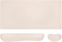 Vista 11 de MOSISO Juego de alfombrillas para mouse y teclado, reposamuñecas y reposamuñecas para teclado, reposamuñecas ergonómicas con espuma viscoelástica