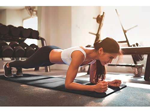 Colchonete Eva Tapete Yoga Exercícios 100cm x 50cm x 10mm Preto