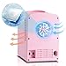 Iceblue Mini Fridge, Retro 4 Liter /6 Cans Tiny Fridge, AC Plug & 12V Car Charger Small Refrigerator, Compact & Portable 4A Cooling Mini Refrigerator for Bedroom, Car, Office, Dorm, Gift (Pink)
