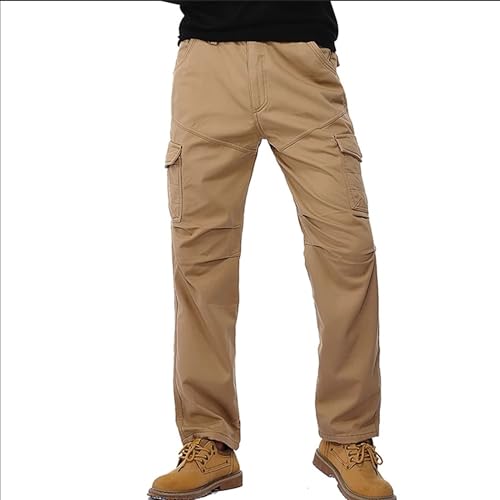 Maiyifu-GJ Men Fleece Lined Cargo Pants Winter Camo Multi Pockets Tactical Trousers Military Thermal Hiking Outdoor Pant2