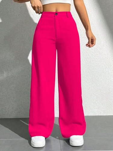 Image of Toochki Trousers for Woman Pants Women's Formal Office Korean | Beige Black Track Pant | Straight | Cotton Spandex Stretchable Trouser | High-Waisted Bottom Wear