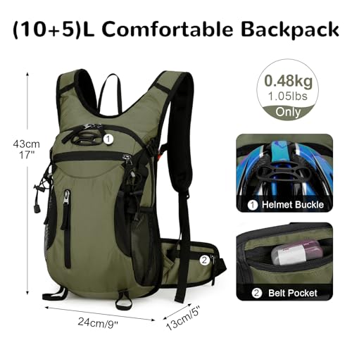 Outplea 15L Cycling Backpack with Helmet Buckle