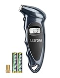 AstroAI Digital Tire Pressure Gauge with Replaceable AAA Battery, 150 PSI 4 Settings Stocking Stuffers for Car Truck Bicycle Backlit LCD Non-Slip Grip Car Accessories, Gray