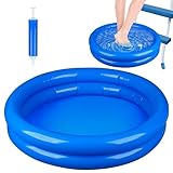 2 Pack Inflatable Pool Foot Bath Basin Swimming Pool Foot Soaking Wash Basin Tub Feet Bath Tray with Pump for Pools Entry Ladder Portable Above Ground Pools Accessories