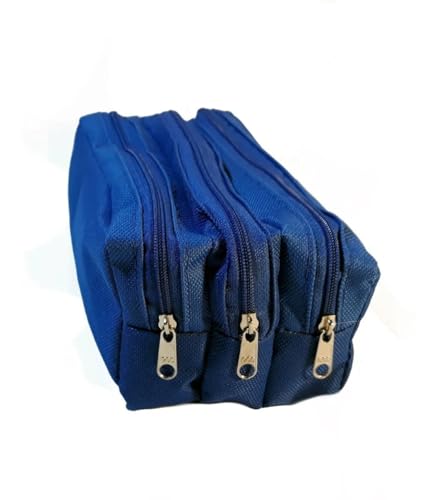 Estojo Escolar Universitario Triplo Com Ziper 3 Divisorias Compartimentos Unissex Liso Reforçado Organizado Preto Necessarie Bolsinha De Caneta Espaçoso