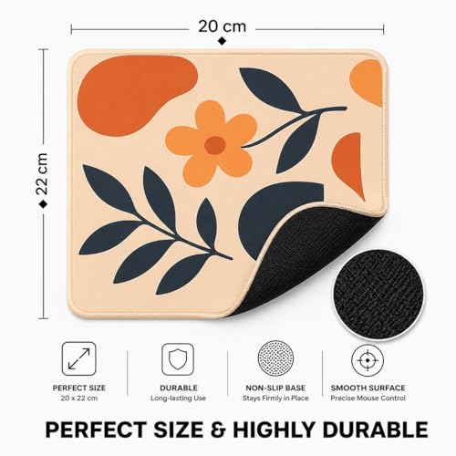 Image of Mousepad for Desk | Smooth Waterproof Surface, Anti-Slip Rubber Base, Durable & Comfortable Mouse Pad for Office, Laptop & Computer (Abstract Leaf Patten)