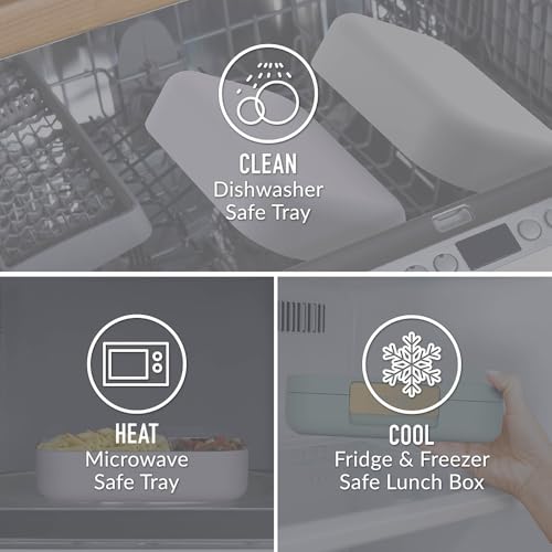 Image of Bentgo Modern - Leak-Resistant Bento Lunch Box For Adults, Teens, & Larger Appetites; Reusable BPA-Free Meal Prep Container with 3 or 4 Compartments, Dishwasher /Microwave Safe; 5 Cups (Sandstone)