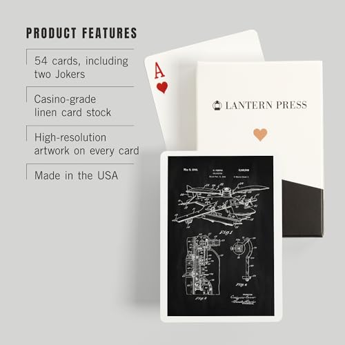Lantern Press Blackboard Patent Helicopter naipes poker miniatura 3