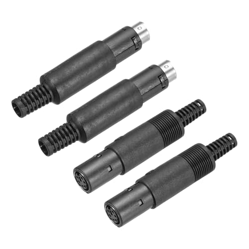 sourcing map 2 Set S-Video DIN Mini Socket 6 Pin Signal Transmission Mini Din Plug for TV DVD Computer Player(PS/2 Male and Female Plug)