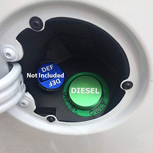 Diesel Fuel Cap - Larger Size Billet Aluminum Tank Gas Cap Compatible With 13-19 Dodge Ram 1500 2500 Cummins Ecodiesel Gm 3.0 Duramax Pick-Up Truck Accessories - Replacement Eco Tanks Magnetic Green #TOP5