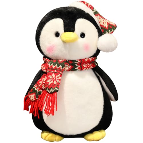 Peluche pingouin 10 pouces : doudou de Noël en coton doux pour décorer la chambre des enfants