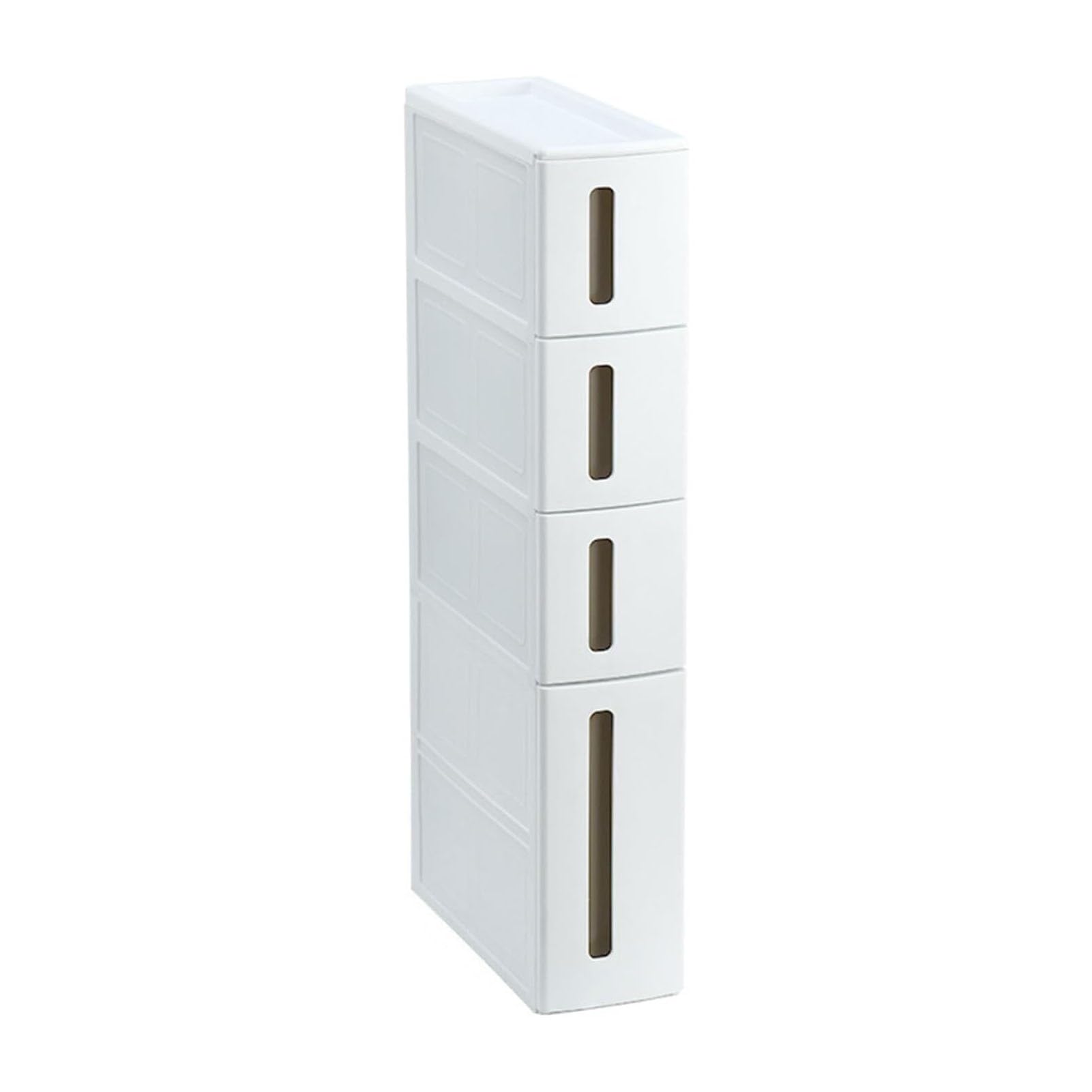 Fodalob Tour de Rangement, Colonne de Cuisine étroite, étagère en Plastique de Rangement for Commode Verticale à 3/4/5 Niveaux avec tiroirs for Petit Espace, Gain de Place(4-Tiers)