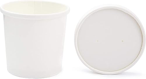 Miniatura 6 de Juvale Recipientes de sopa To Go de 12 onzas con tapas, cuencos de papel desechables (paquete de 50, blanco)