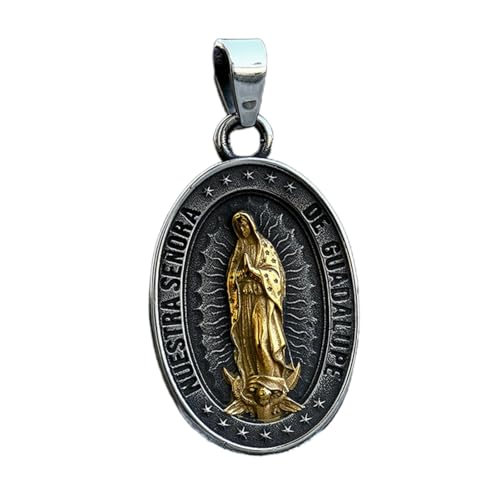 Sumpgle Edelstahl Virgen de Guadalupe Anhänger Religiös Titan Stahl Jungfrau Maria Halskette Göttlicher Schmuck Sumpgle Edelstahl Virgen de Guadalupe Anhänger Religiös Titan Stahl Jungfrau Maria Halskette Göttlicher Schmuck