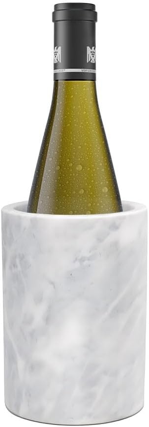 Kota Japan White Marble Stone Wine and Champagne Bottle Chiller Cooler - 7" X 5" | Elegant Kitchen Utensil Holder | Must Have Wine Chiller for Your Home | Impress Your Guests at Next Party or Event!