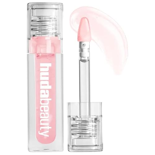 H.U.D.A - Faux Filler Ultra-Hydrating Tinted Jelly Lip Oil, Hydrating, Softens lips immediately, Non-sticky ultra-shine - Color: Juicy Pink Lady - (sheer rosy pink) - Size: (0.13 oz/3.9 mL)