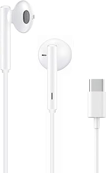 2 Pack Premium in-Ear Headphones with USB C Plug Control Music, Phone Calls & Volume with Built-in Remote. Digital Chip - Compatible with All Smartphones with Type C Ports. Wired Earbuds.