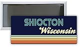 Shiocton Wisconsin Souvenir 4.75x2-Inch Rectangle Fridge Magnet Retro Design