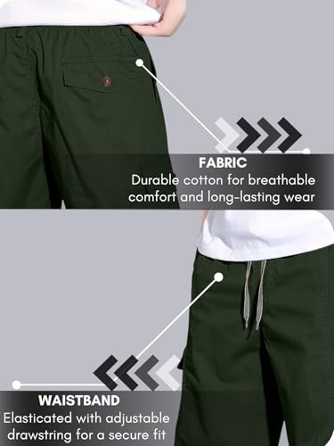 Image of GRECIILOOKS Bermuda Cotton Shorts for Men - Relaxed Fit Casual Summer Shorts | Knee Length Chino Style with Pockets