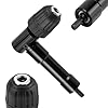 BIGP Adattatore a sgancio rapido per trapano senza chiave, campo di serraggio 0,8 – 10 mm, mandrino 90 gradi, adattatore per foratura angolare, mandrino universale in metallo con manico antiscivolo