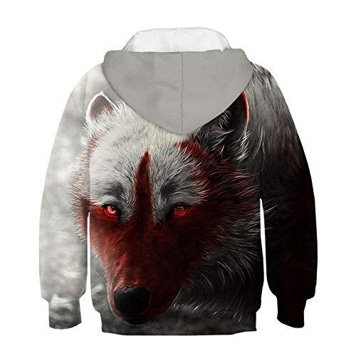 Pull à capuche loup 3D pour enfant sweat décontracté automne - 2