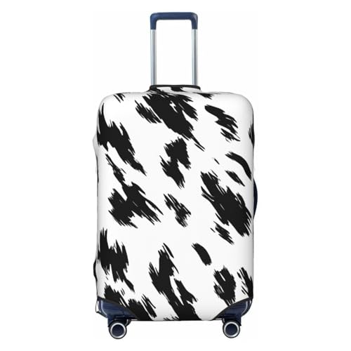 Black And White Leopard Print Elastic Travel Luggage Cover, Washable Spandex Suitcase Protector, Anti-Scratch Fits 18-32 Inch
